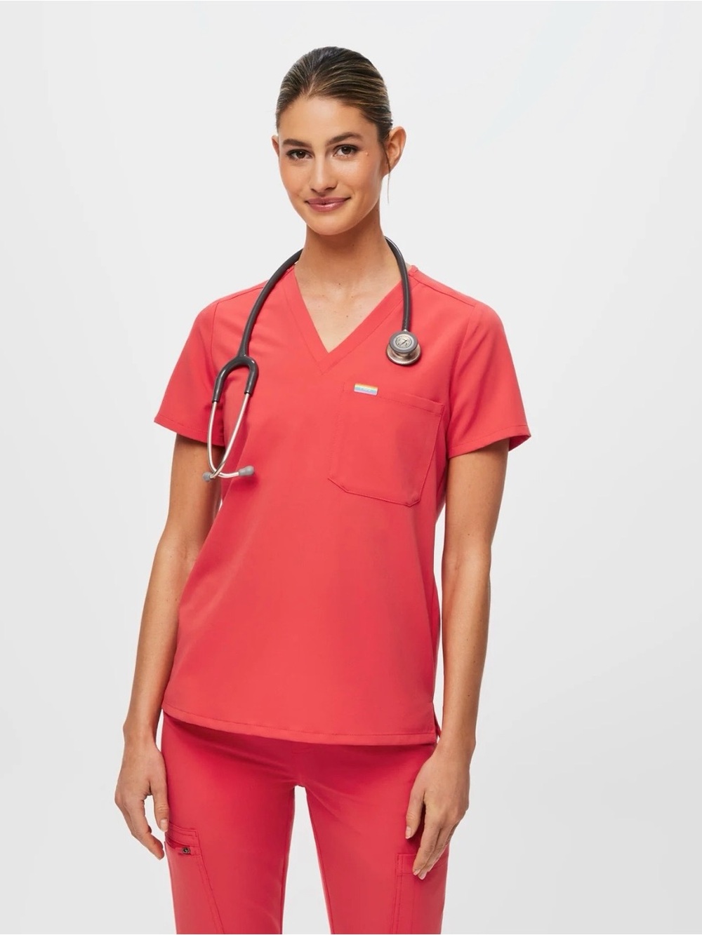 WOMENS FIGS MATCHING SCRUB SET IN HIBISCUS
